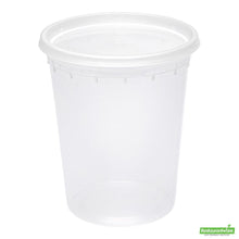 Wholesale Restaurantware 32 Oz Round Clear Plastic Soup Container - with Lid, Microwavable- Bulk