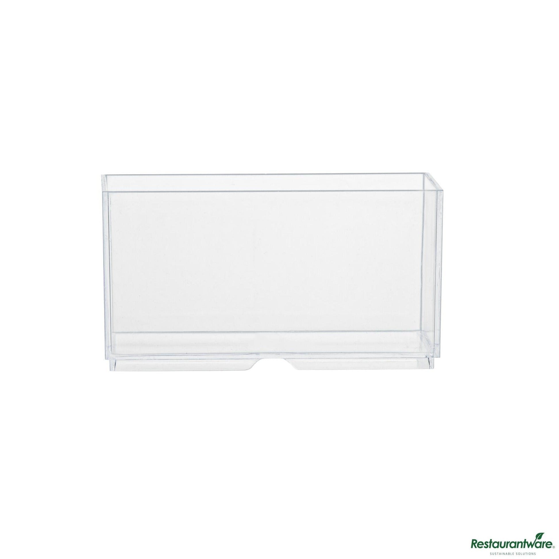 Wholesale Restaurantware 3 Oz Rectangle Clear Plastic Dessert Cup - Stackable - 2.8" X 1.4" X 1.5"- Bulk