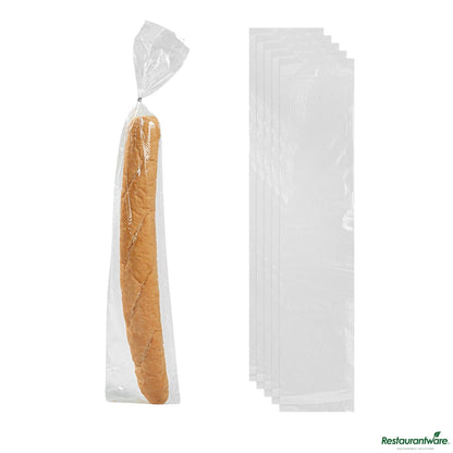 Wholesale Restaurantware Bag Tek Clear Plastic Bread Bag - Micro-Perforated, with Wicket Dispenser - 28" X 6"- Bulk