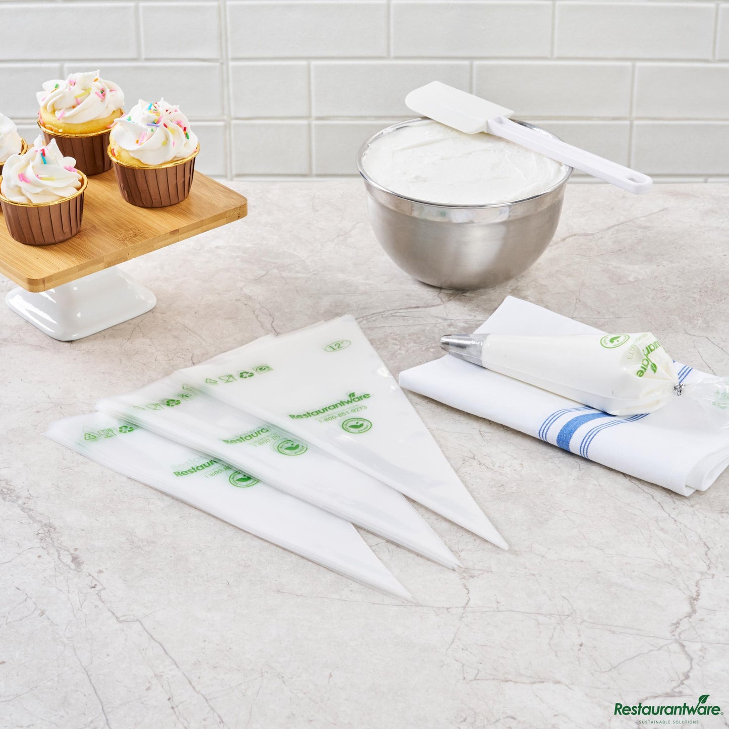 Wholesale Restaurantware Pastry Tek Clear Plastic Pastry Piping Bag - Biodegradable - 12" X 6"- Bulk
