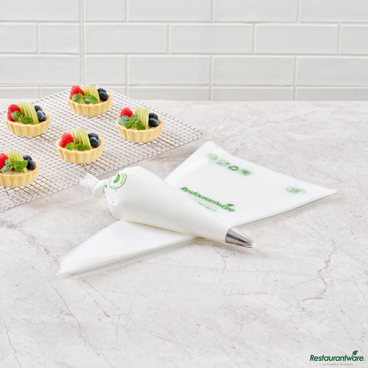 Wholesale Restaurantware Clear Plastic Pastry Piping Bag - Biodegradable - 18.0" X 8.66" X 0.01"- Bulk