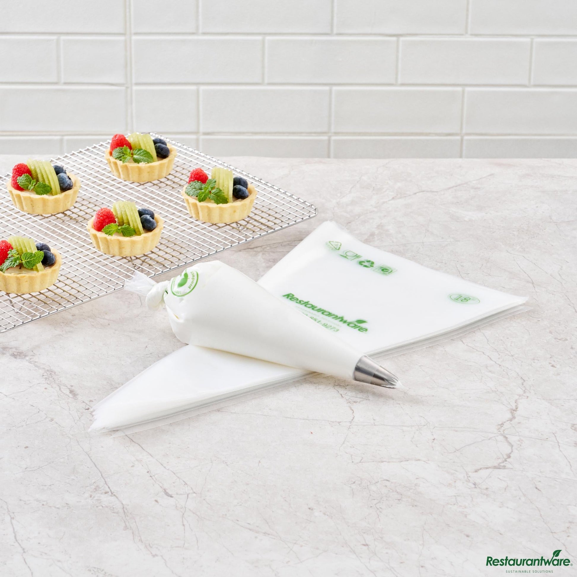 Wholesale Restaurantware Clear Plastic Pastry Piping Bag - Biodegradable - 18.0" X 8.66" X 0.01"- Bulk