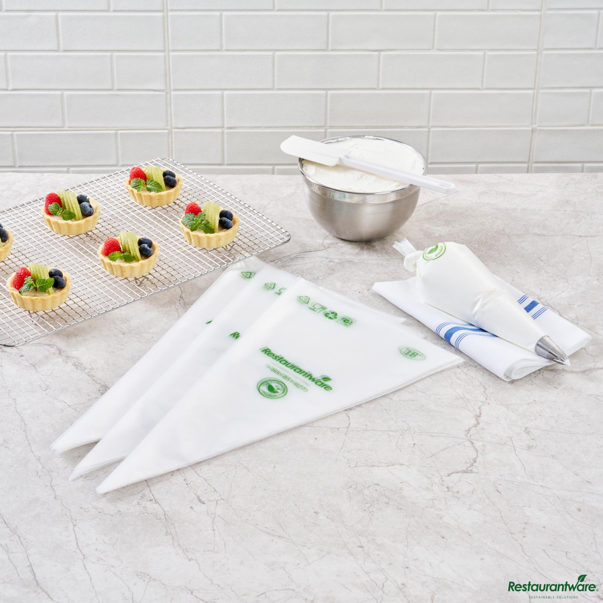 Wholesale Restaurantware Clear Plastic Pastry Piping Bag - Biodegradable - 18.0" X 8.66" X 0.01"- Bulk