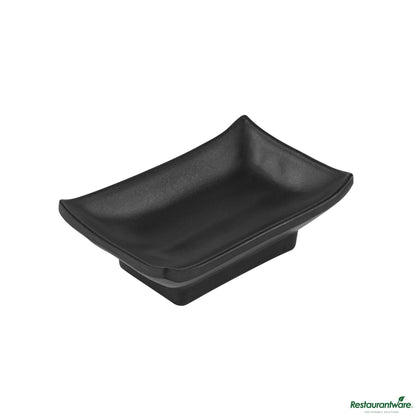 Wholesale Restaurantware Voga 1 Oz Rectangle Black Melamine Sauce Dish - Japonais - 4" X 2 1/2" X 1 1/4"- Bulk