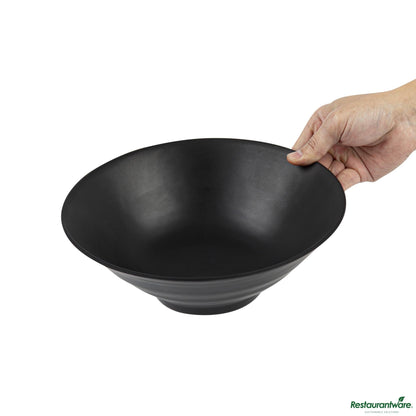Wholesale Restaurantware Voga 37 Oz Round Black Melamine Serving Bowl - Japonais, Faux Slate - 9 3/4" X 9 3/4" X 3 1/4"- Bulk