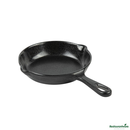 Wholesale Restaurantware Voga 12 Oz Black Melamine Serving Dish with Handle - Faux Cast Iron - 10" X 6 3/4" X 1 1/4"- Bulk