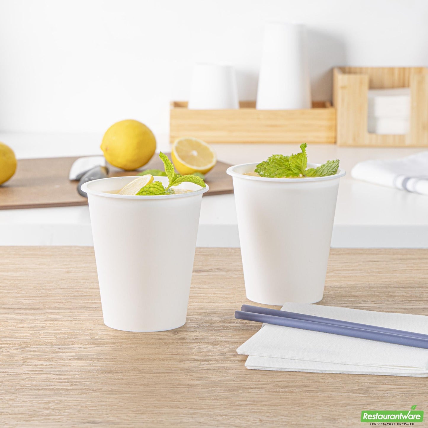 Wholesale Restaurantware 12 Oz Round Matte White Plastic Hot / Cold Drinking Cup - 3.5" X 3.5" X 4.0"- Bulk