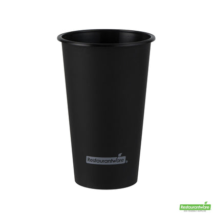 Wholesale Restaurantware 16 Oz Round Matte Black Plastic Hot / Cold Drinking Cup - 3.5" X 3.5" X 5.25"- Bulk