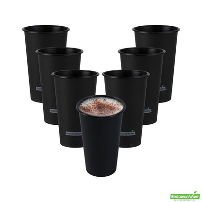 Wholesale Restaurantware 16 Oz Round Matte Black Plastic Hot / Cold Drinking Cup - 3.5" X 3.5" X 5.25"- Bulk