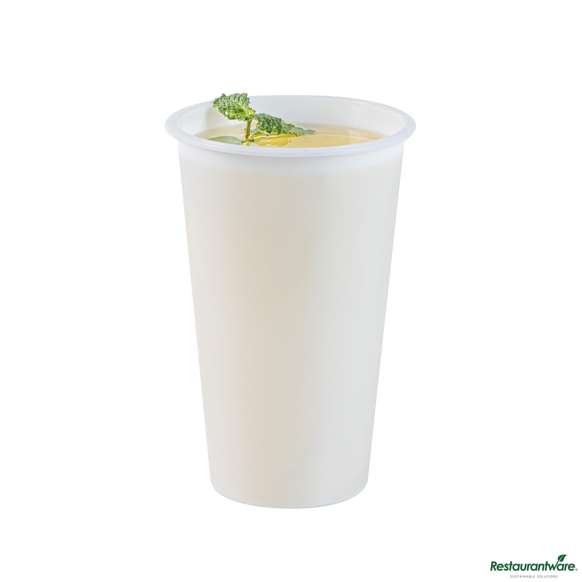 Wholesale Restaurantware 16 Oz Round Matte White Plastic Hot / Cold Drinking Cup - 3.5" X 3.5" X 5.3"- Bulk