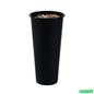 Wholesale Restaurantware 24 Oz Round Matte Black Plastic Hot / Cold Drinking Cup - 3.5" X 3.5" X 7.0"- Bulk