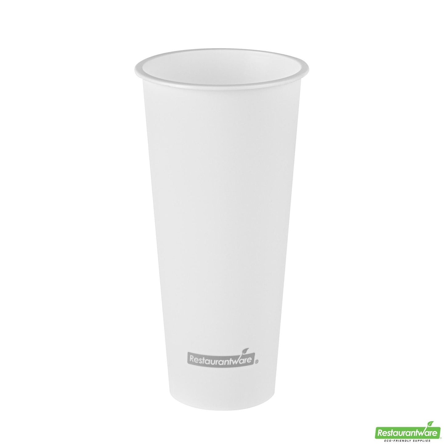 Wholesale Restaurantware 24 Oz Round Matte White Plastic Hot / Cold Drinking Cup - 3.5" X 3.5" X 7.0"- Bulk