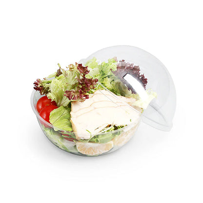 Wholesale Restaurantware 21 Oz Clear Plastic Sphere Salad Container - with Dome Lid - 5.8" X 5.8" X 4.8"- Bulk