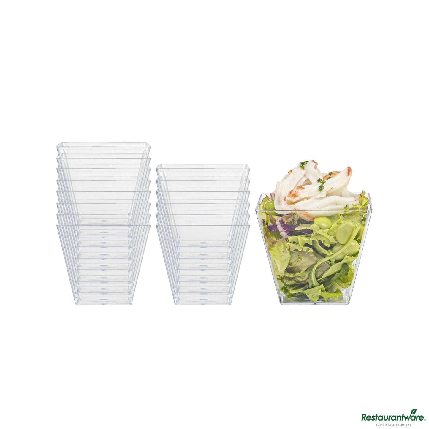 Wholesale Restaurantware 4 Oz Square Clear Plastic Small Kova Cup - 2 1/4" X 2 1/4" X 2"- Bulk