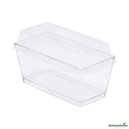 Wholesale Restaurantware 5 Oz Rectangle Clear Plastic Cake / Dessert Container - with Lid - 4" X 2" X 1 3/4"- Bulk