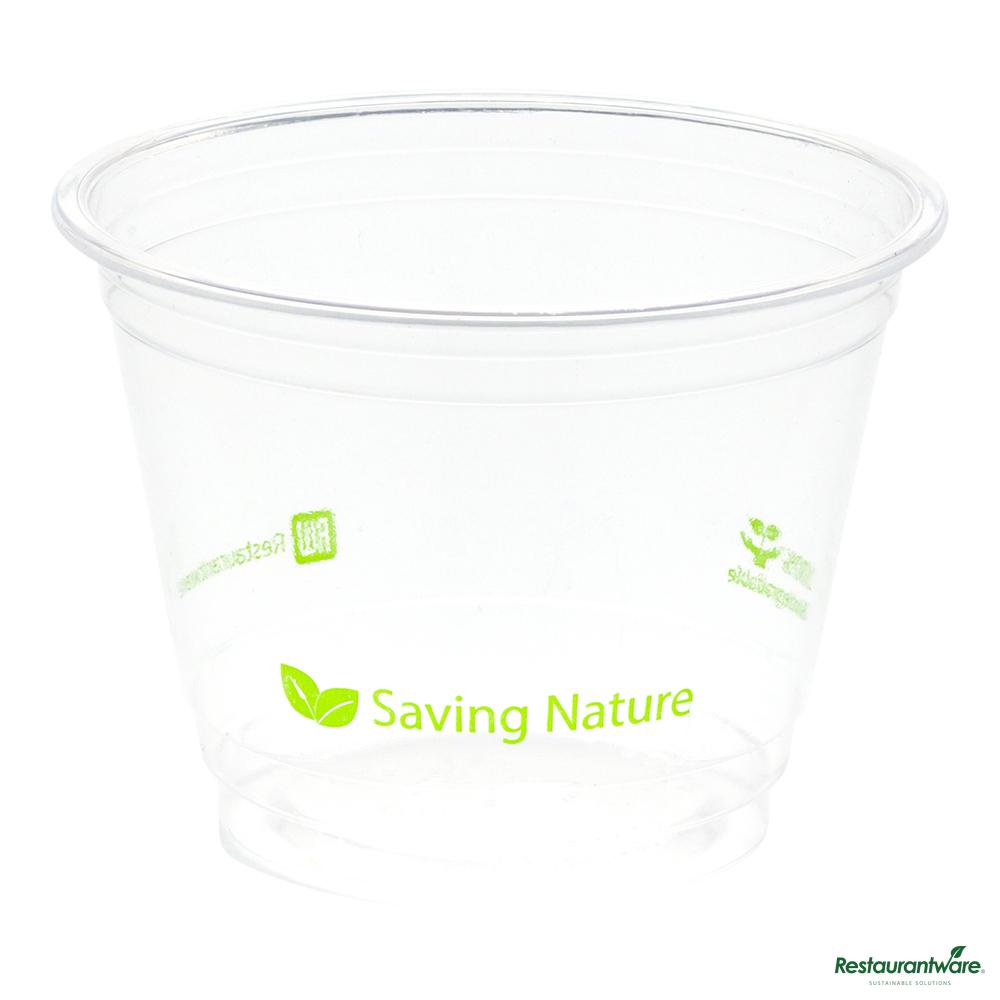 Wholesale Restaurantware 9 Oz Round Clear Pla Plastic Drinking Cup - Compostable - 3.7"×3.7"×2.8"- Bulk