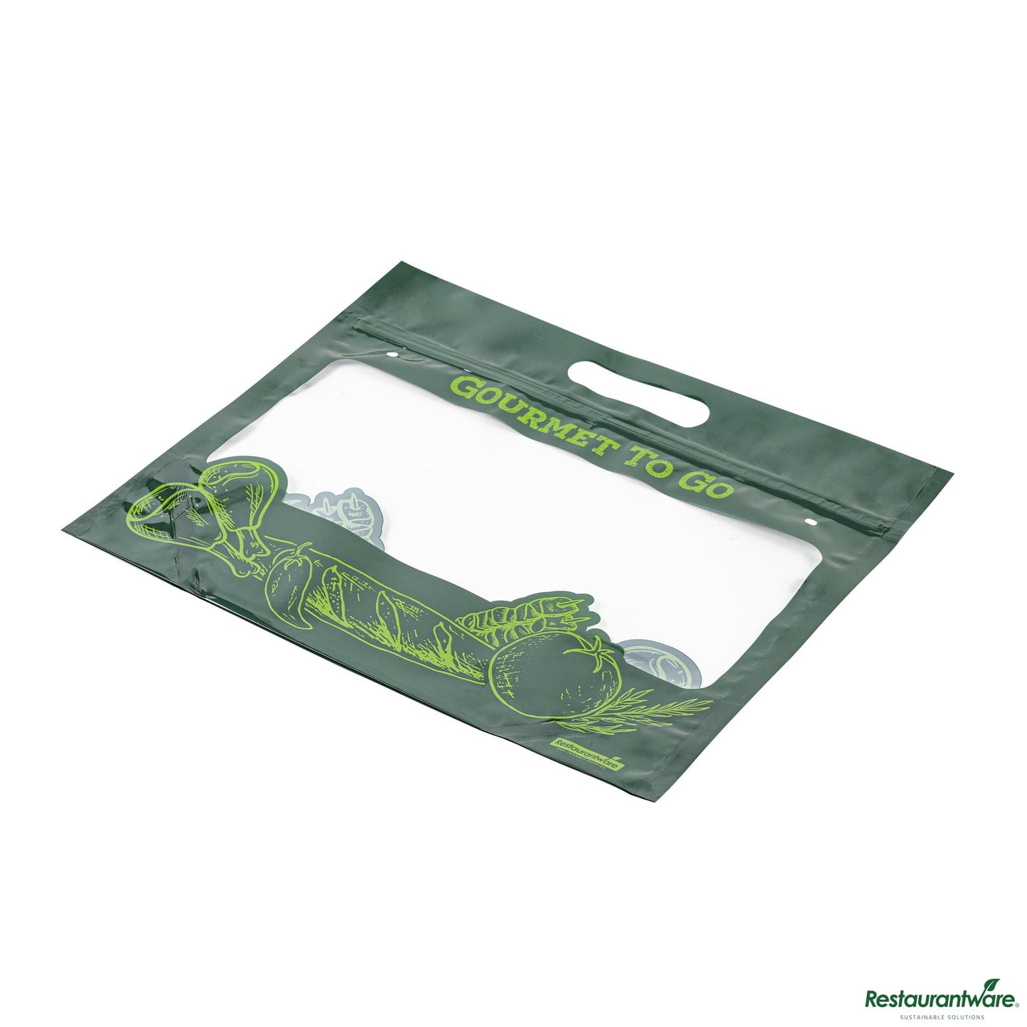 Wholesale Restaurantware Bag Tek Green Plastic Rotisserie Chicken / Hot Food Bag - Hot & Fresh - 12 3/4 X 5 3/4 X 10 1/4- Bulk