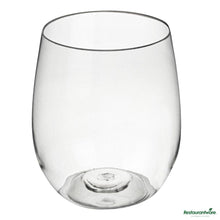 Wholesale Restaurantware 12 Oz Clear Plastic Stemless Wine Glass - 3.2"×3.2"×3.5"- Bulk