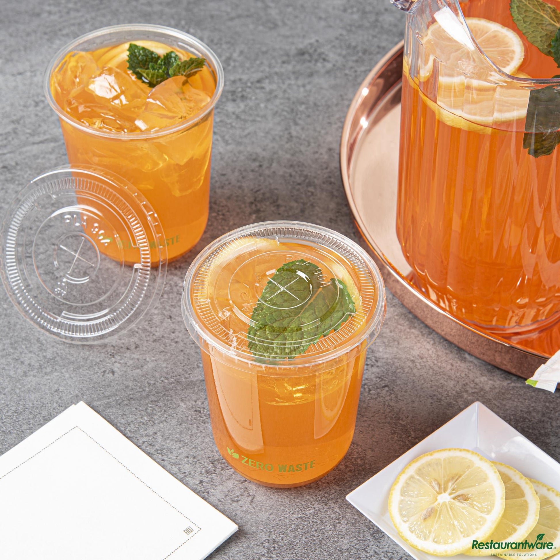 Wholesale Restaurantware Round Clear Pla Plastic Flat Lid - Fits 12, 16, and 24 Oz Cups - 3.5"×3.5"×0.4"- Bulk