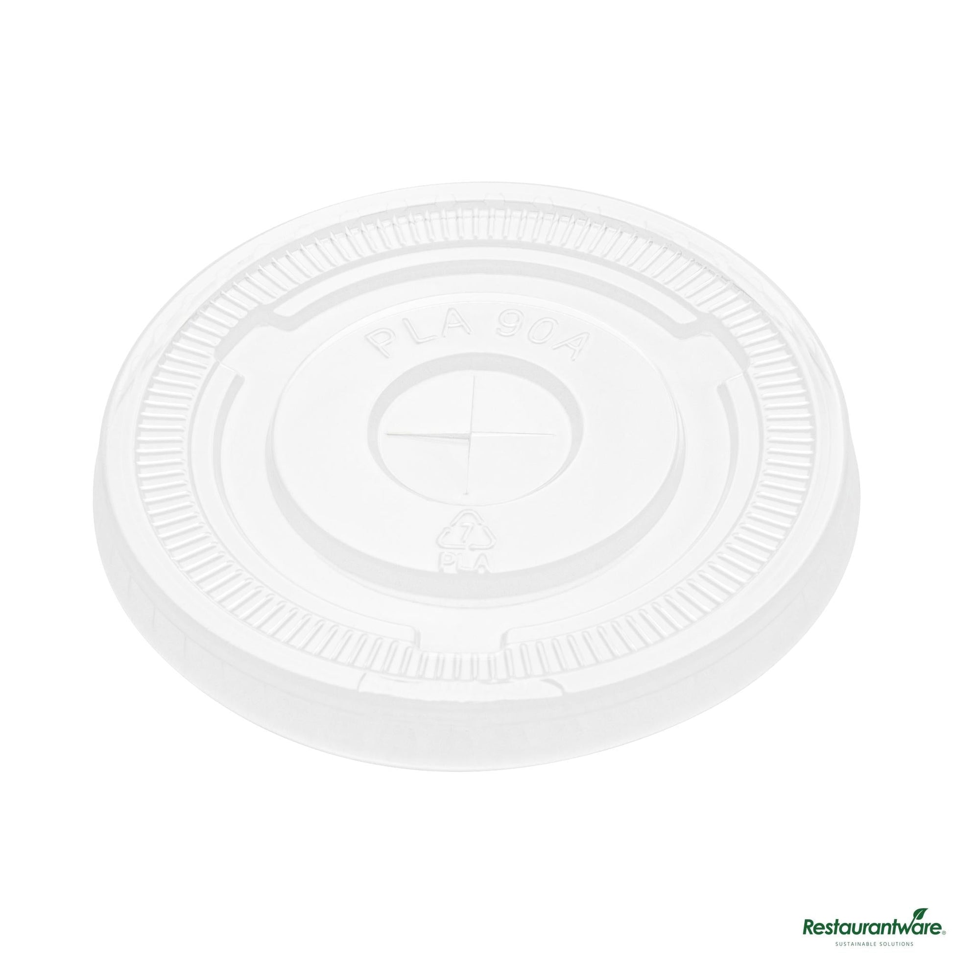 Wholesale Restaurantware Round Clear Pla Plastic Flat Lid - Fits 12, 16, and 24 Oz Cups - 3.5"×3.5"×0.4"- Bulk