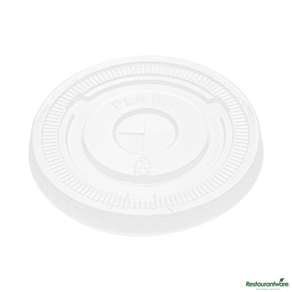 Wholesale Restaurantware Round Clear Pla Plastic Flat Lid - Fits 12, 16, and 24 Oz Cups - 3.5"×3.5"×0.4"- Bulk