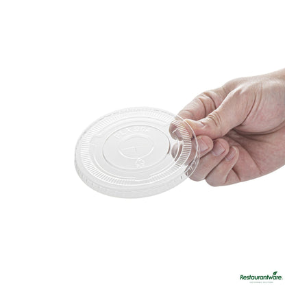 Wholesale Restaurantware Round Clear Pla Plastic Flat Lid - Fits 12, 16, and 24 Oz Cups - 3.5"×3.5"×0.4"- Bulk
