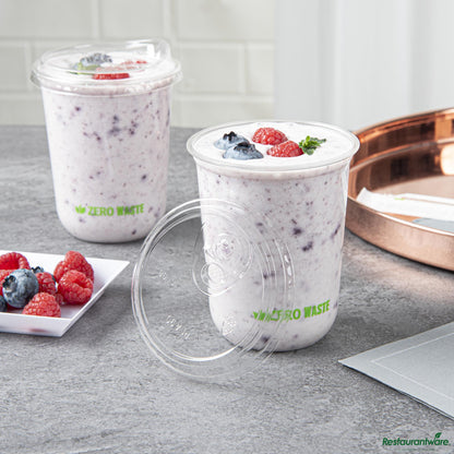 Wholesale Restaurantware Round Clear Pla Plastic Straw or Sippy Lid - Fits 12, 16, 24 Oz Cups - 3.5"×3.5"×0.8"- Bulk