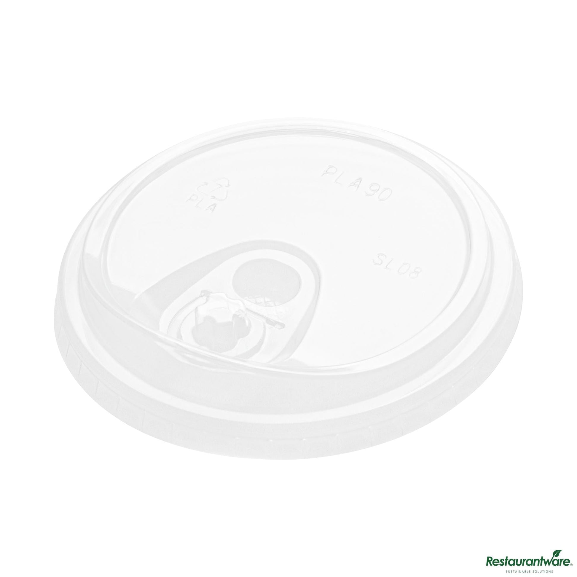 Wholesale Restaurantware Round Clear Pla Plastic Straw or Sippy Lid - Fits 12, 16, 24 Oz Cups - 3.5"×3.5"×0.8"- Bulk
