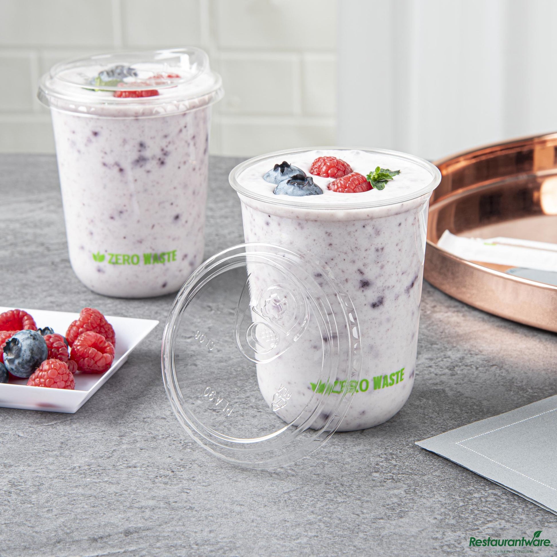 Wholesale Restaurantware Round Clear Pla Plastic Straw or Sippy Lid - Fits 12, 16, 24 Oz Cups - 3.5"×3.5"×0.8"- Bulk