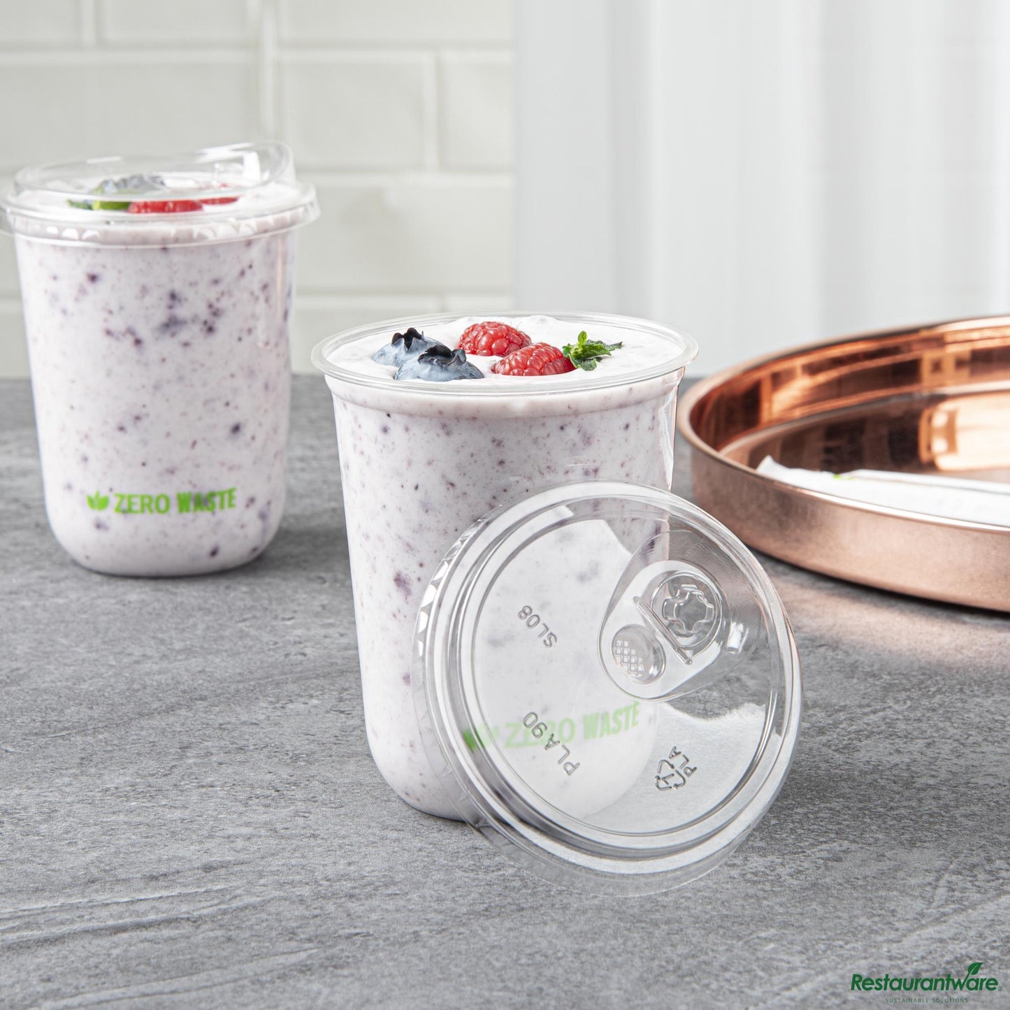 Wholesale Restaurantware Round Clear Pla Plastic Straw or Sippy Lid - Fits 12, 16, 24 Oz Cups - 3.5"×3.5"×0.8"- Bulk