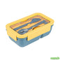 Wholesale Restaurantware 29 Oz Blue and Yellow Lunch Box - Bpa-Free, Microwave-Safe- Bulk