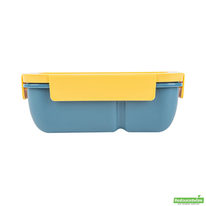 Wholesale Restaurantware 29 Oz Blue and Yellow Lunch Box - Bpa-Free, Microwave-Safe- Bulk