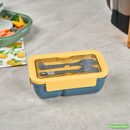 Wholesale Restaurantware 29 Oz Blue and Yellow Lunch Box - Bpa-Free, Microwave-Safe- Bulk