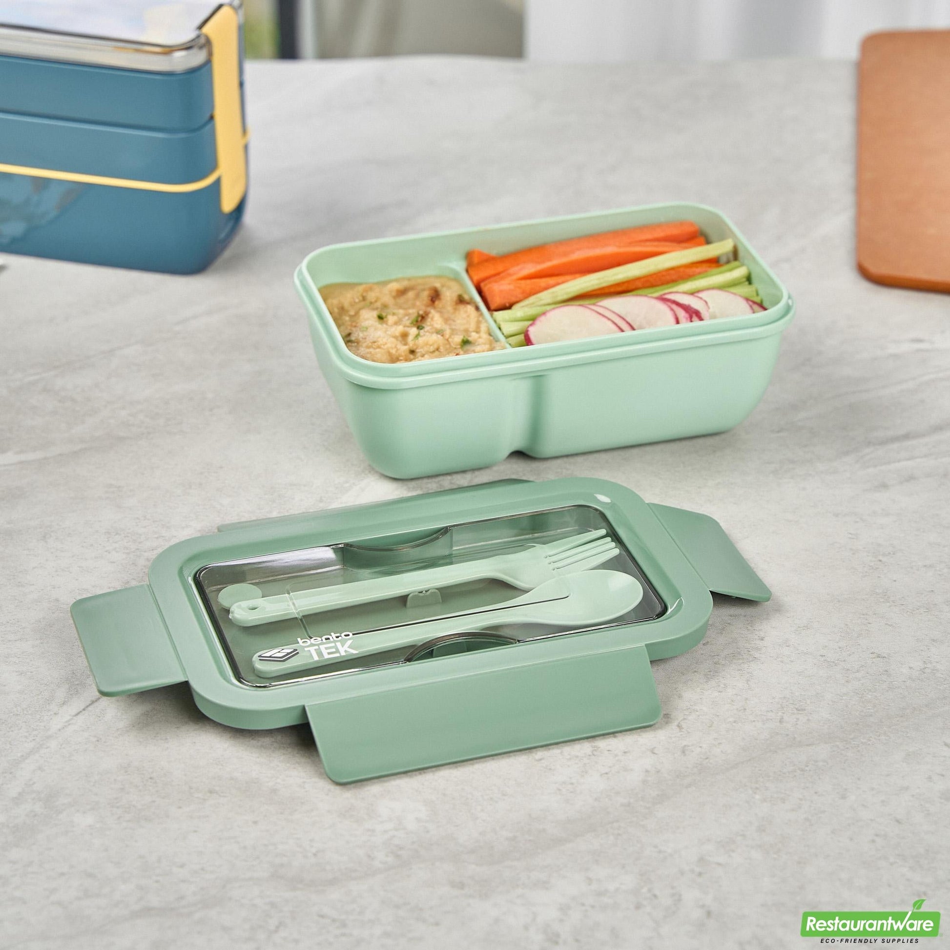 Wholesale Restaurantware 29 Oz Green Lunch Box- Bpa-Free, Microwave-Safe - 7.7" X 4.7" X 2.8"- Bulk