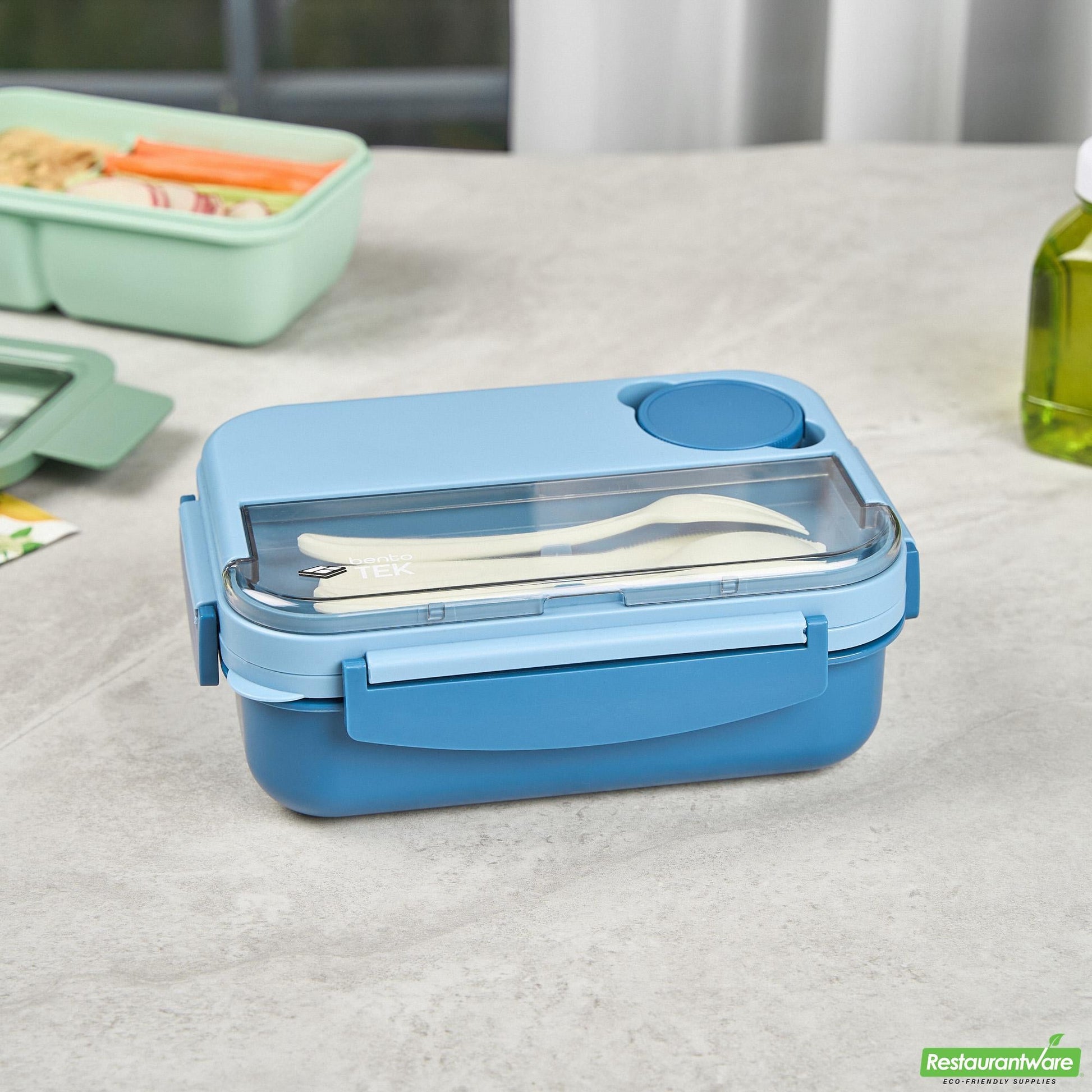 Wholesale Restaurantware 44 Oz Blue Lunch Box - Bpa-Free, Microwave-Safe - 9.1" X 6.4" X 3.2"- Bulk
