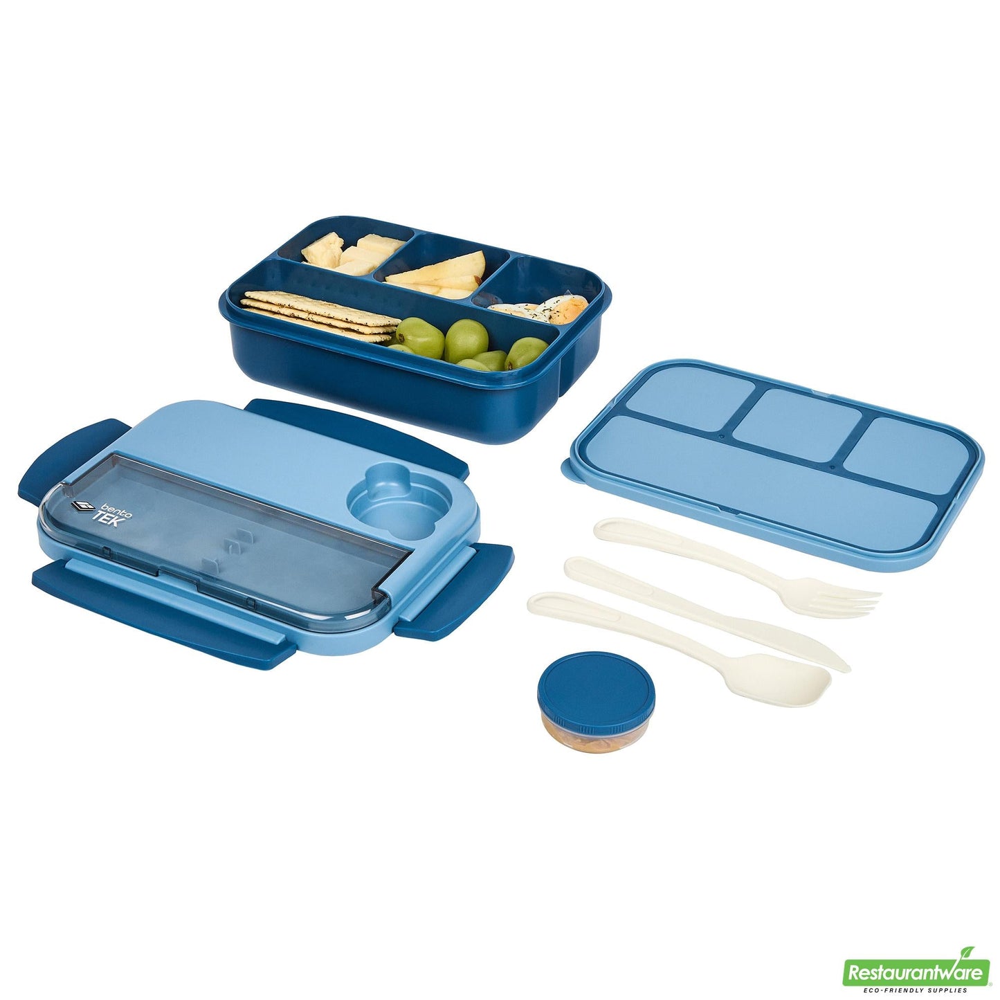 Wholesale Restaurantware 44 Oz Blue Lunch Box - Bpa-Free, Microwave-Safe - 9.1" X 6.4" X 3.2"- Bulk