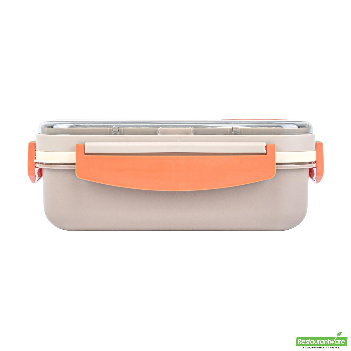 Wholesale Restaurantware 44 Oz Brown and Orange Lunch Box - Bpa-Free, Microwave-Safe- Bulk