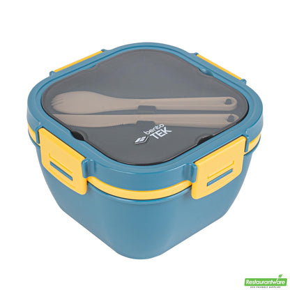Wholesale Restaurantware 58 Oz Blue and Yellow Lunch Box- Bpa-Free, Microwave-Safe- Bulk