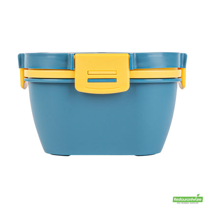 Wholesale Restaurantware 58 Oz Blue and Yellow Lunch Box- Bpa-Free, Microwave-Safe- Bulk