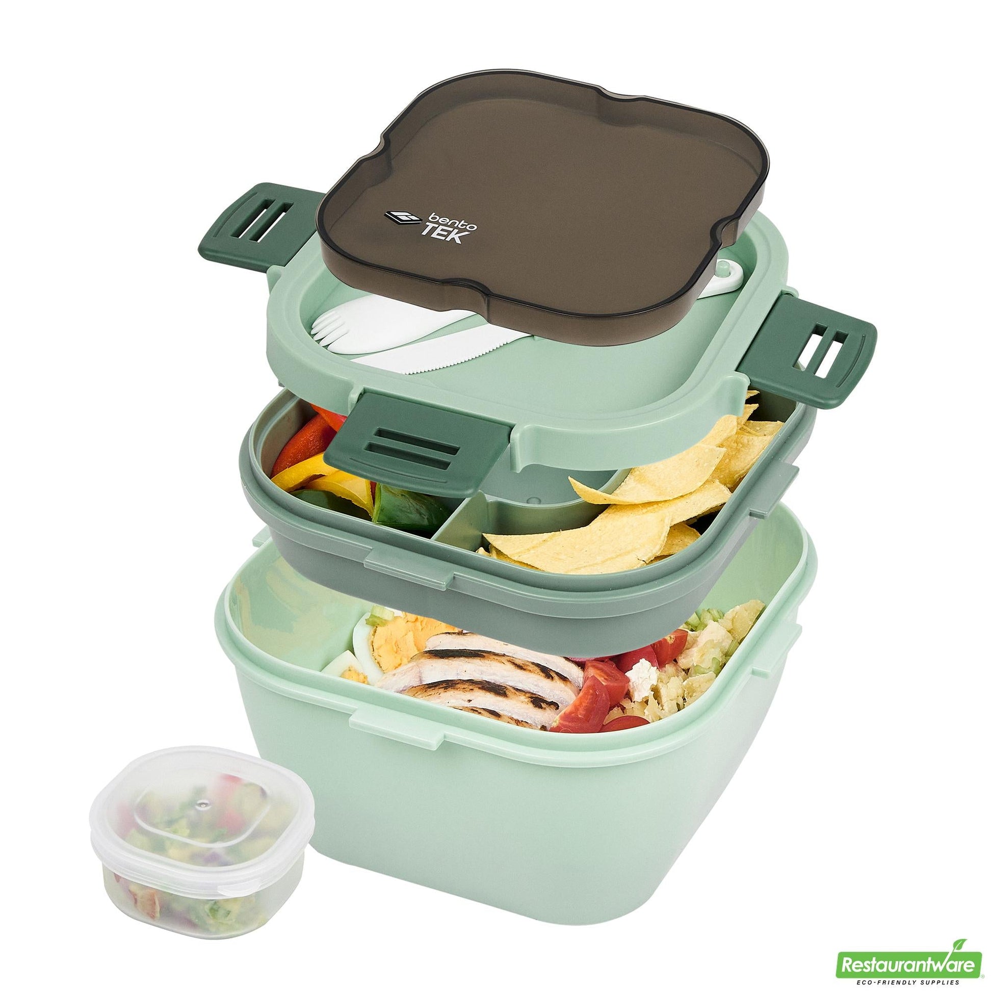 Wholesale Restaurantware 58 Oz Green Lunch Box - Bpa-Free, Microwave-Safe - 7.3" X 7.3" X 4.3"- Bulk