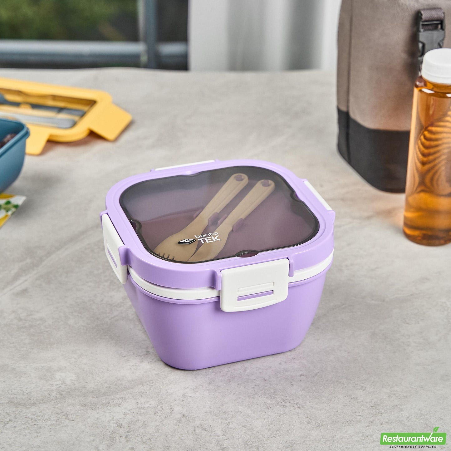Wholesale Restaurantware 58 Oz Purple and White Lunch Box - Bpa-Free, Microwave-Safe- Bulk