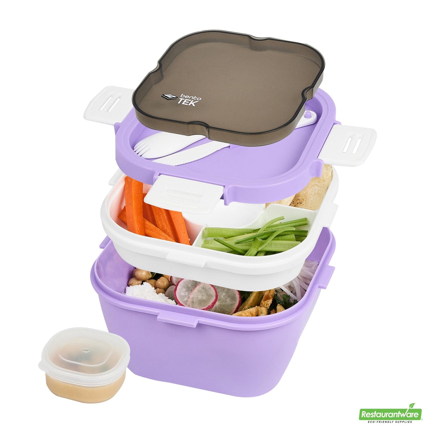 Wholesale Restaurantware 58 Oz Purple and White Lunch Box - Bpa-Free, Microwave-Safe- Bulk