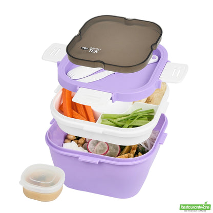 Wholesale Restaurantware 58 Oz Purple and White Lunch Box - Bpa-Free, Microwave-Safe- Bulk