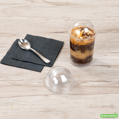 Wholesale Restaurantware Mini Serve Round Clear Plastic Dome Lid - Fits 5 Oz Dessert Cup - 100 Count Box- Bulk