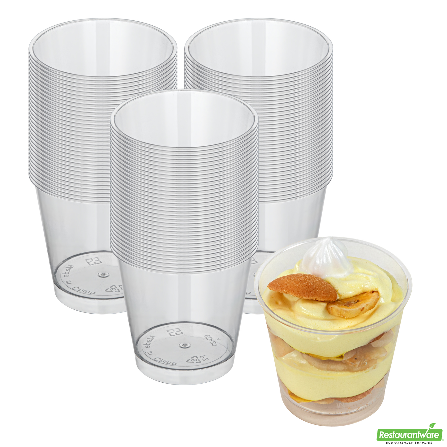 Wholesale Restaurantware Mini Serve 6 Oz Round Clear Plastic Dessert Cup - 3'' X 3'' X 2 3/4'' - 100 Count Box- Bulk