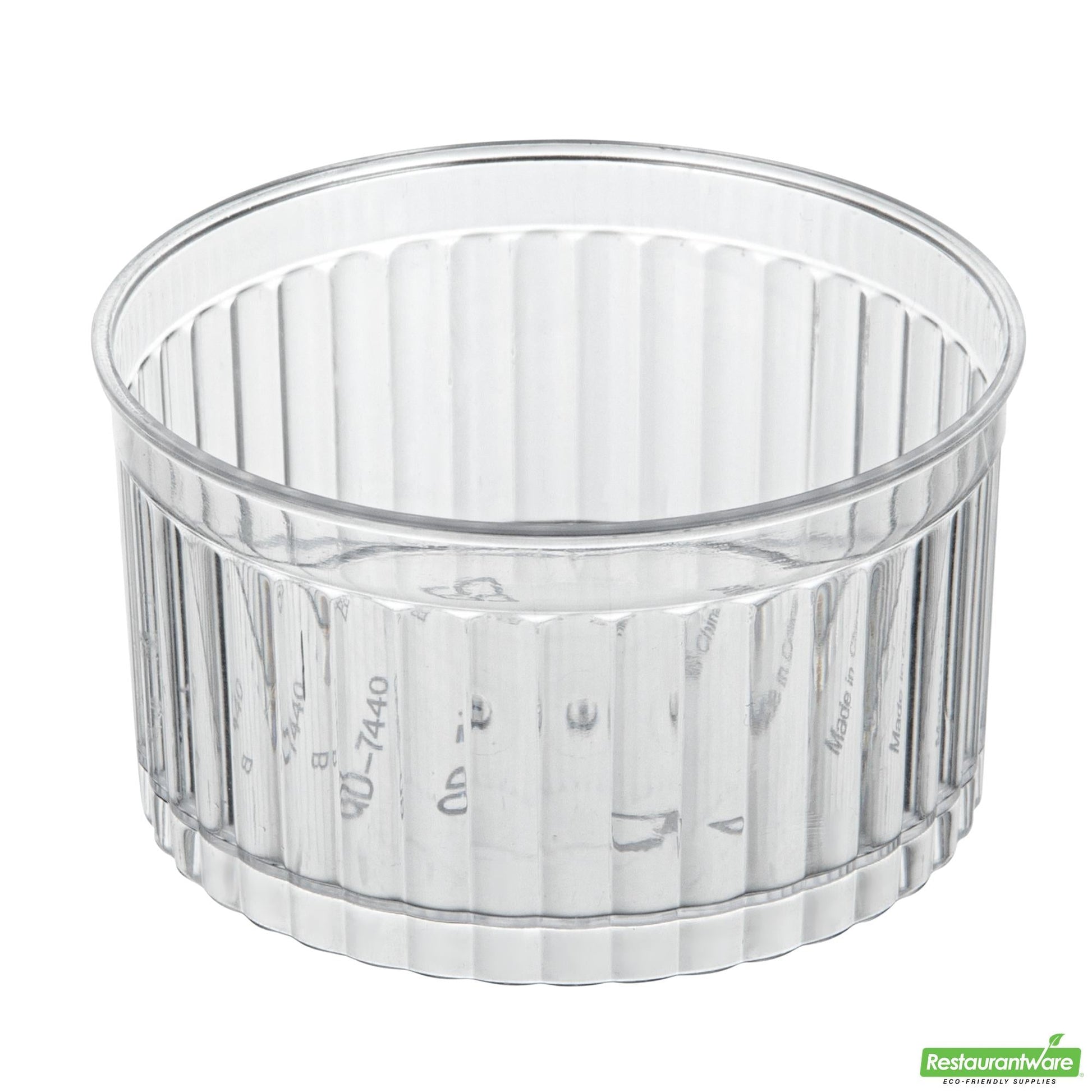 Wholesale Restaurantware 4 Oz Round Clear Plastic Dessert Cup - Fluted - 2.9" X 2.9" X 1.6"- Bulk