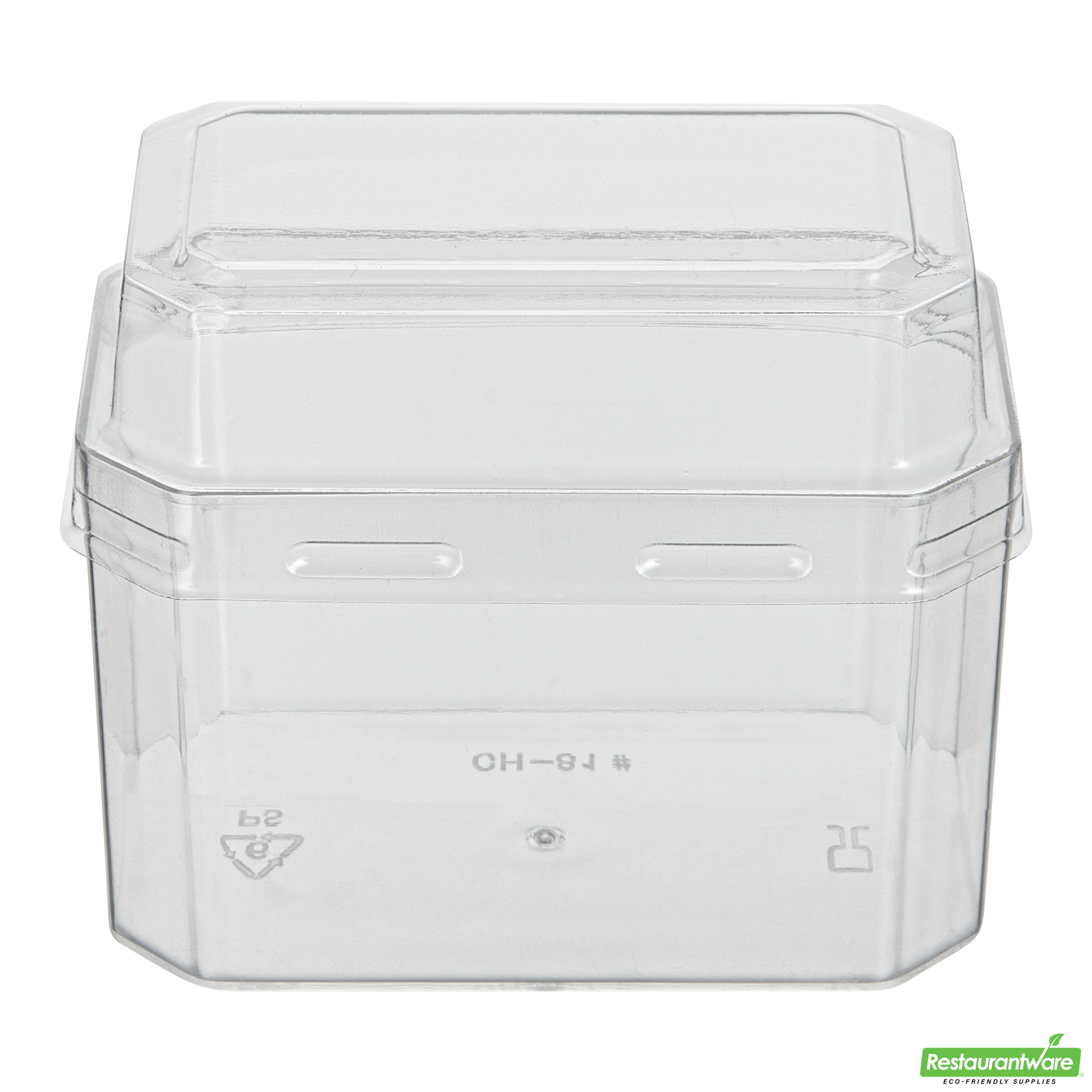 Wholesale Restaurantware Mini Serve 3 Oz Rectangle Clear Plastic Dessert Cup - with Lid - 3 1/4'' X 2'' X 2'' - 100 Count Box- Bulk