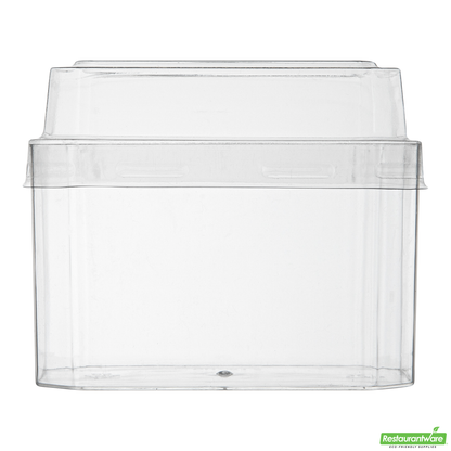 Wholesale Restaurantware Mini Serve 3 Oz Rectangle Clear Plastic Dessert Cup - with Lid - 3 1/4'' X 2'' X 2'' - 100 Count Box- Bulk