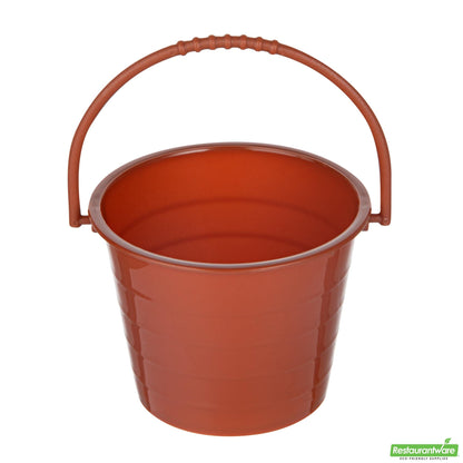 Wholesale Restaurantware Mini Serve 2 Oz Round Brown Plastic Dessert Bucket Cup - with Lid - 3 1/4'' X 3 1/4'' X 2 1/4'' - 100 Count Box- Bulk
