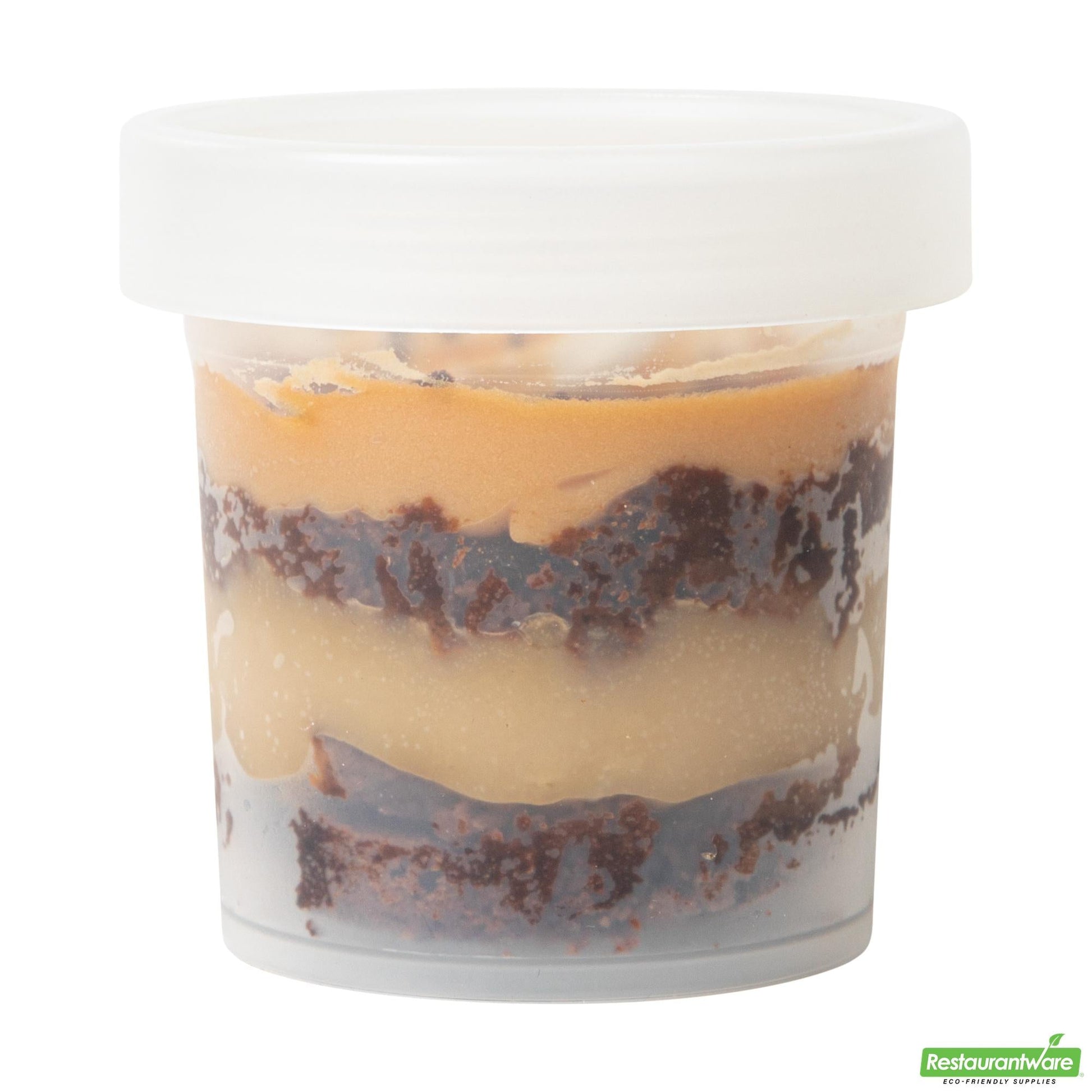 Wholesale Restaurantware Mini Serve 10 Oz Round Clear Plastic Dessert Cup - with Lid - 3 1/2'' X 3 1/2'' X 3 1/2'' - 100 Count Box- Bulk
